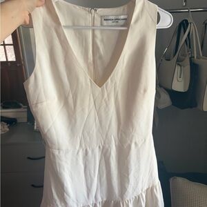 Amanda Uprichard Ivory V-Neck Dress